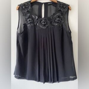 Karen Millen Leather + Lace Top